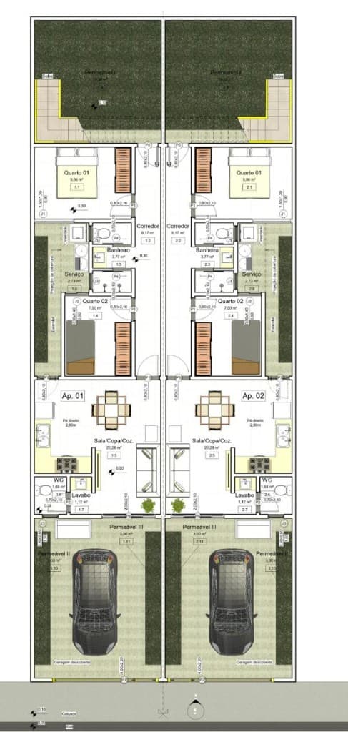 Planta do térreo do Residencial Capetinga